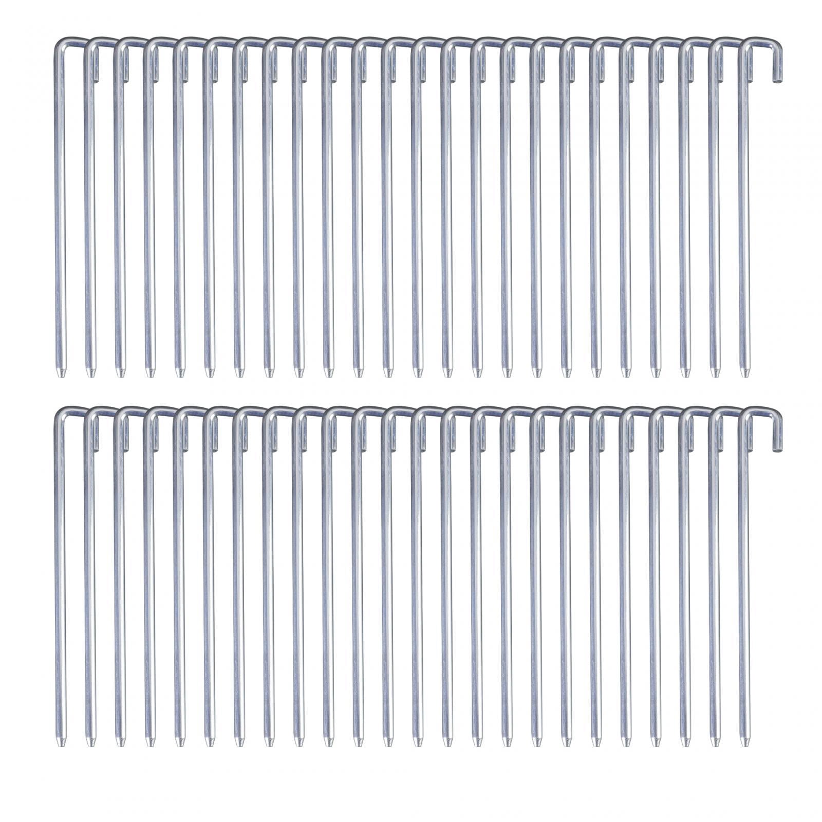 50Pcs Tent Pegs 25cm Garden Stakes Nails U Shape Hook Aluminum Alloy Sturdy