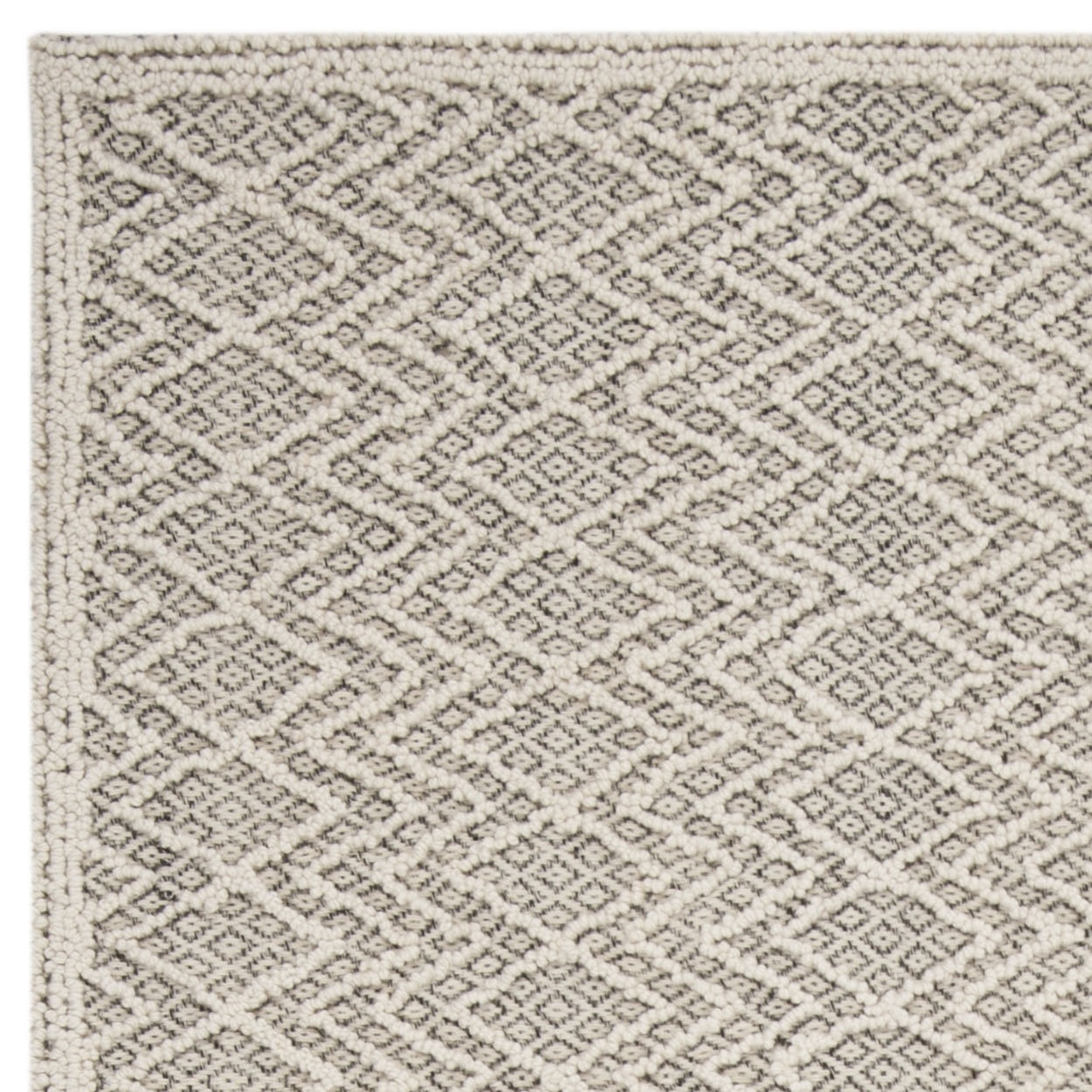 SAFAVIEH Trace Hermite Geometric Chevron Wool Area Rug, Grey/Black, 4' x 6'
