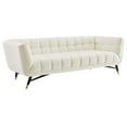 thumbnail image 2 of Modway Adept Performance Velvet Tufted Sofa in Ivory and Black, 2 of 5