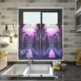 thumbnail image 4 of Yayeee Kitchen Curtains Tier Pair Light Filtering 27"x36" Rod Pocket Short Cafe Window Panel, Pink Road, 4 of 7