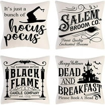 Halloween Decor Throw Pillow Covers Set of 4 Halloween Decorations Hocus Pocus Farmhouse Saying Fall Pillow Covers 18 x 18 Inches for Home Couch
