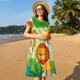 thumbnail image 4 of Easygdp African Animals in the Jungle para Vestido Transpirable de Mujer, Vestido Suelto de Manga Corta con Pliegues y Bolsillos para el Verano, 4 of 6