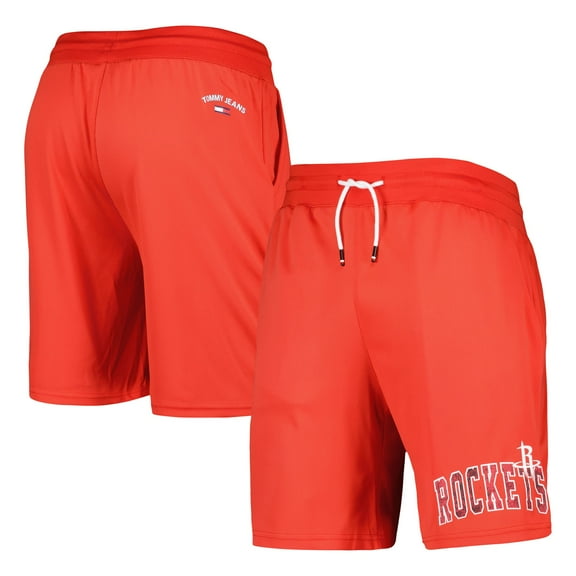 Men's Tommy Jeans Red Houston Rockets Mike Mesh Basketball Shorts