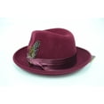 thumbnail image 3 of Men's Burgundy Fedora 100% Wool By Bruno Capelo Crushable UN-104, 3 of 4