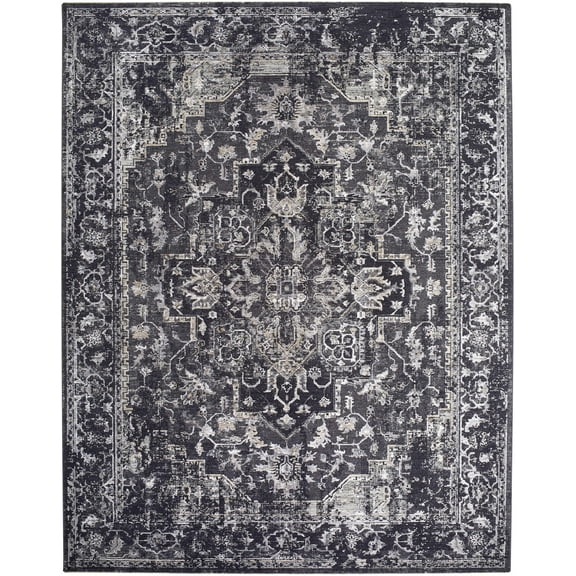 BoutiqueRugs Alissa Traditional Area Rug - Black, Gray, Medium Gray - 10' x 13'11"
