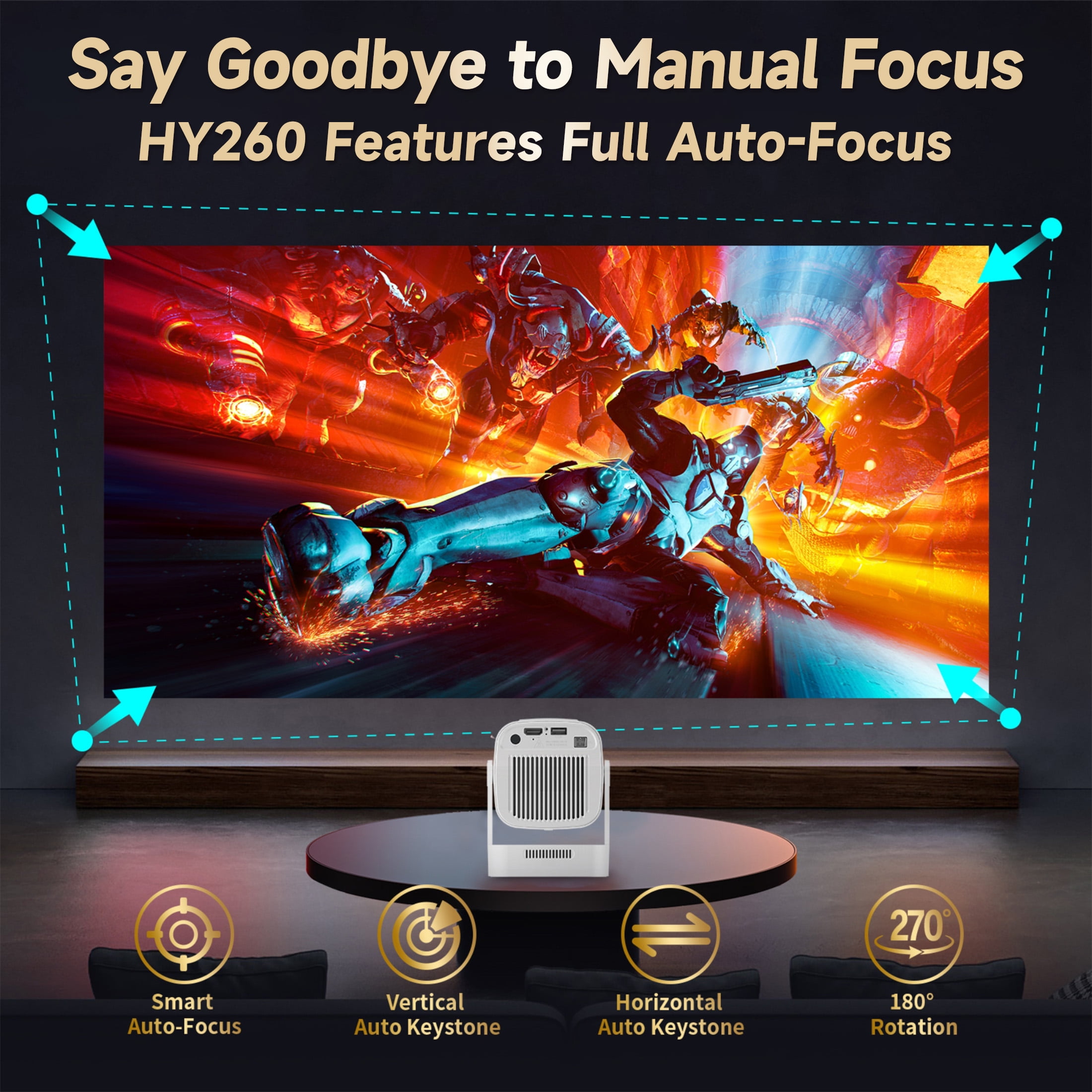 BDQ 2.4G+5G WiFi Bluetooth 4K Support Native 1080P, 240ANSI LM,Full HD Movie Projector, LCD Technology 130" Display Home Theater.