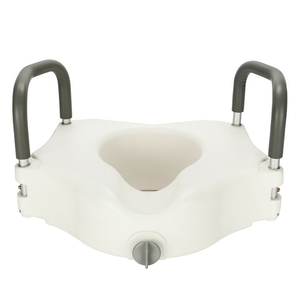 TureClos Plastic Raised Lock Padded Armrests Toilet Seat Portable