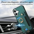 thumbnail image 2 of Dteck for iPhone 16 Case Wallet with Card Holder,Ring Stand,RFID-Blocking PU Leather Protective Magnetic Flip Cover with Wrist Strap for iPhone 16 6.1",Green, 2 of 10
