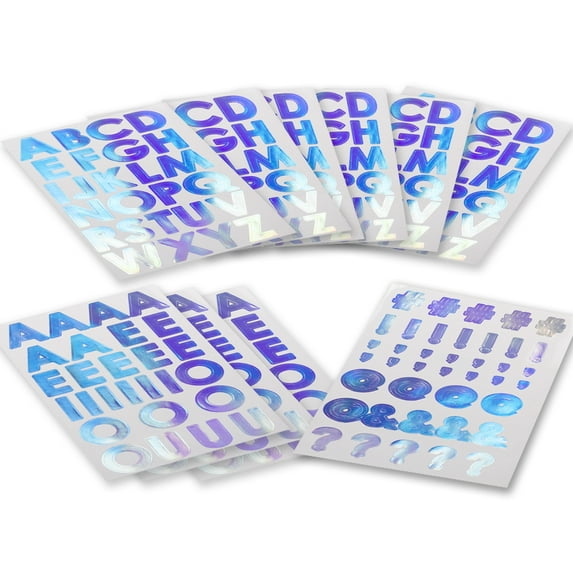 Andaz Press Large Holographic Foil Iridescent Alphabet Sticker Letters, Big 1-Inch Labels for Wedding, Kids Party, Classroom Teacher Supplies, Crafting, Scrapbooking, Graduation Cap Decorations