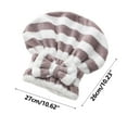thumbnail image 3 of Fiber Hair Drying Cap, Velvet Bow Tie Head Wrap Towel, Striped Princess Shower Cap for Wet Hair, Super Absorbent & Quick Dry, for Shower, Spa, Makeup & At-home Hair Care Routine,Vsgery, 3 of 6