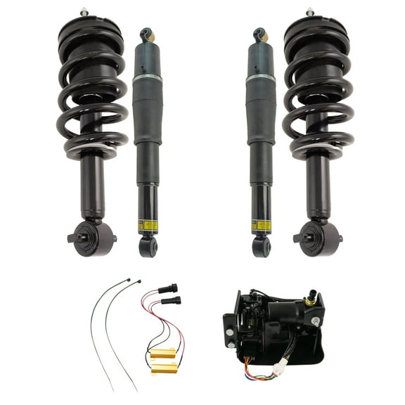 TRQ Rear Air Socks & Front Struts with Electric Conversion & Compressor for GM PAA30843
