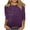 Purple, variant on Women's Shimmer Sequin Crew Neck Tees Trendy Tunic 3/4 Sleeve Glitter Night Out Tops for Elegant Evening