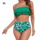 thumbnail image 3 of Toystoory Conjunto de traje de baño dividido para mujer, traje de baño con volantes acolchados en el pecho y tirantes Chinlon, ropa interior estampada a Deportes acuáticos Verde SG Toystoory OD021142-04, 3 of 6