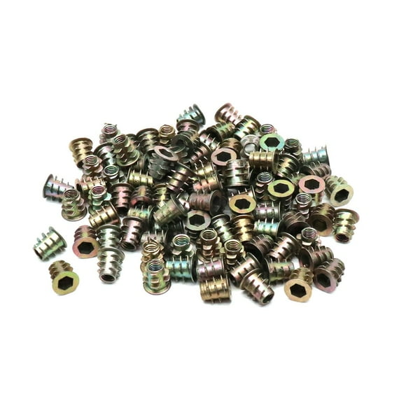 Luomorgo M5x10mm (13/64 x 25/64 Pouces) Connecteur de Boulon en Alliage de Zinc Insert Fileté Écrous 100 Pcs