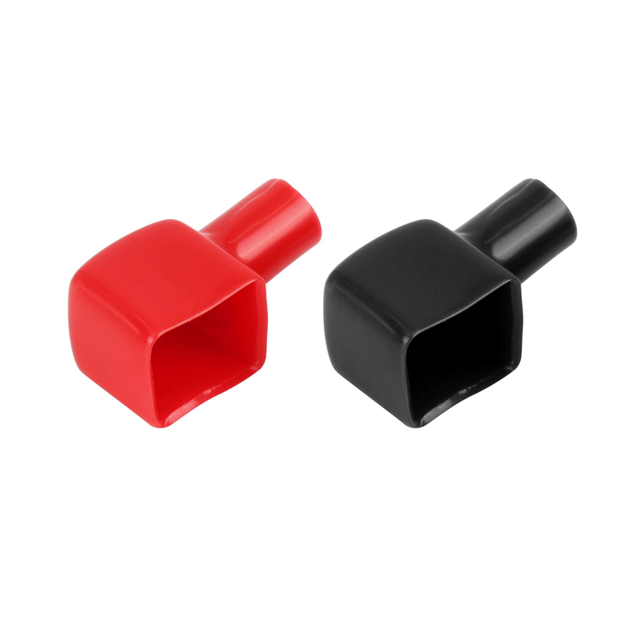 Akozon Car Battery Terminal Covers 2pcs Positive and Negative Black & Red 