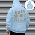 thumbnail image 4 of Christian Hoodies for Men 2025 Holy Spirit Filled Letter Graphic Hoodie with Pockets Hooded Sweatshirt Pullover Tops, 4 of 6