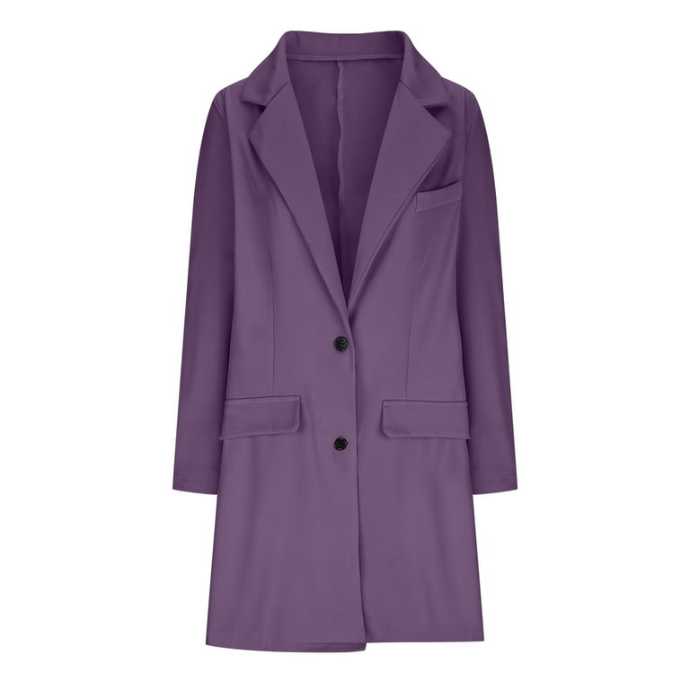 Spring Savings formal Spring Trench Coats for Women Plus Size 2024 Spring Business Attire Jacket for Women Women Spring Jacket Peacoats Long Sleeve Single Breasted Slimming Suit Jacket Spring Deals Wa...