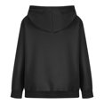thumbnail image 5 of IROINNID Women's Long Sleeve Hoodie Mid-Length Solid Color Stylish Sweatshirt Pullover, Black, 5 of 8