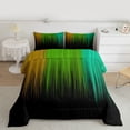 thumbnail image 2 of jejeloiu Minimalist Geometric Artwork Full Size Comforter Sets,Green Orange Black Bedding Sets For Kids Reversible 3pcs, 2 of 8