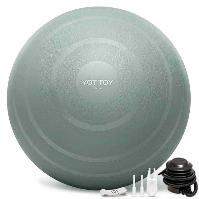 Pelota de ejercicio YOTTOY de 65 cm antiexplosión con bomba, verde