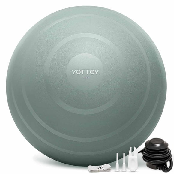 Pelota de ejercicio YOTTOY de 65 cm antiexplosión con bomba, verde