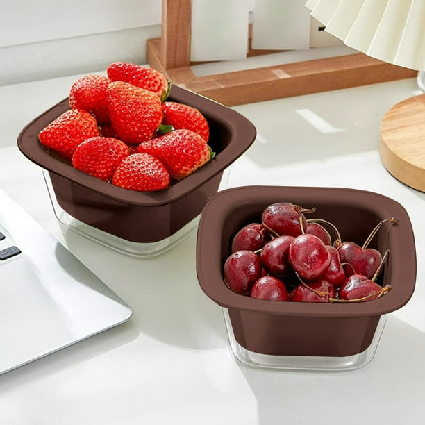 Cesta escurridora de verduras | Colador de alimentos de doble capa | Material ABS apto para uso alimentario | Diseño apilable que ahorra espacio | Lavador de frutas y ensaladas | Herramienta de
