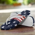 thumbnail image 2 of Uourmeti USA Flag Beach Flip-Flops for Women Fourth of July Cushion Yoga Mat Footbed Anti-slip Bathroom Thong Sandals, Blue, 2 of 7