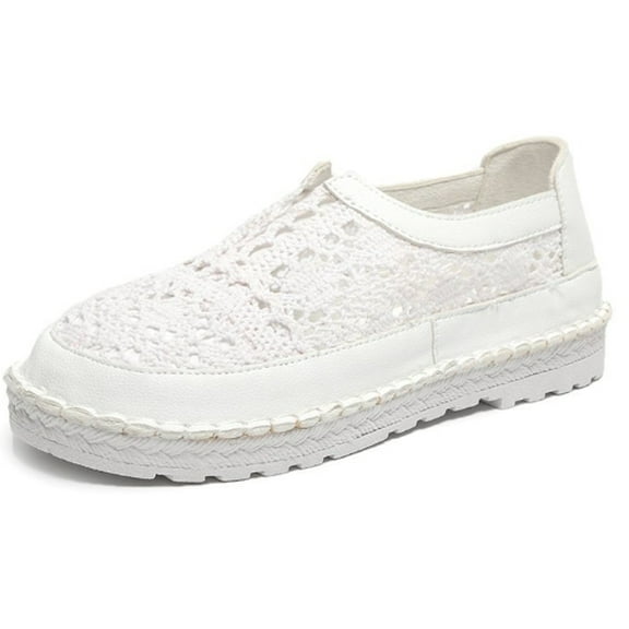 Lefu shoes are fashionable and casual flat sports shoes suitable for women and girls, breathable, low cut, hollow canvas walking shoes Lefu shoes