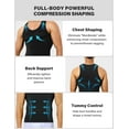 thumbnail image 6 of 2 Pack Mens Compression Shirt Slimming Body Shaper Gynecomastia Tummy Control Workout Tank Top Undershirt, 6 of 8
