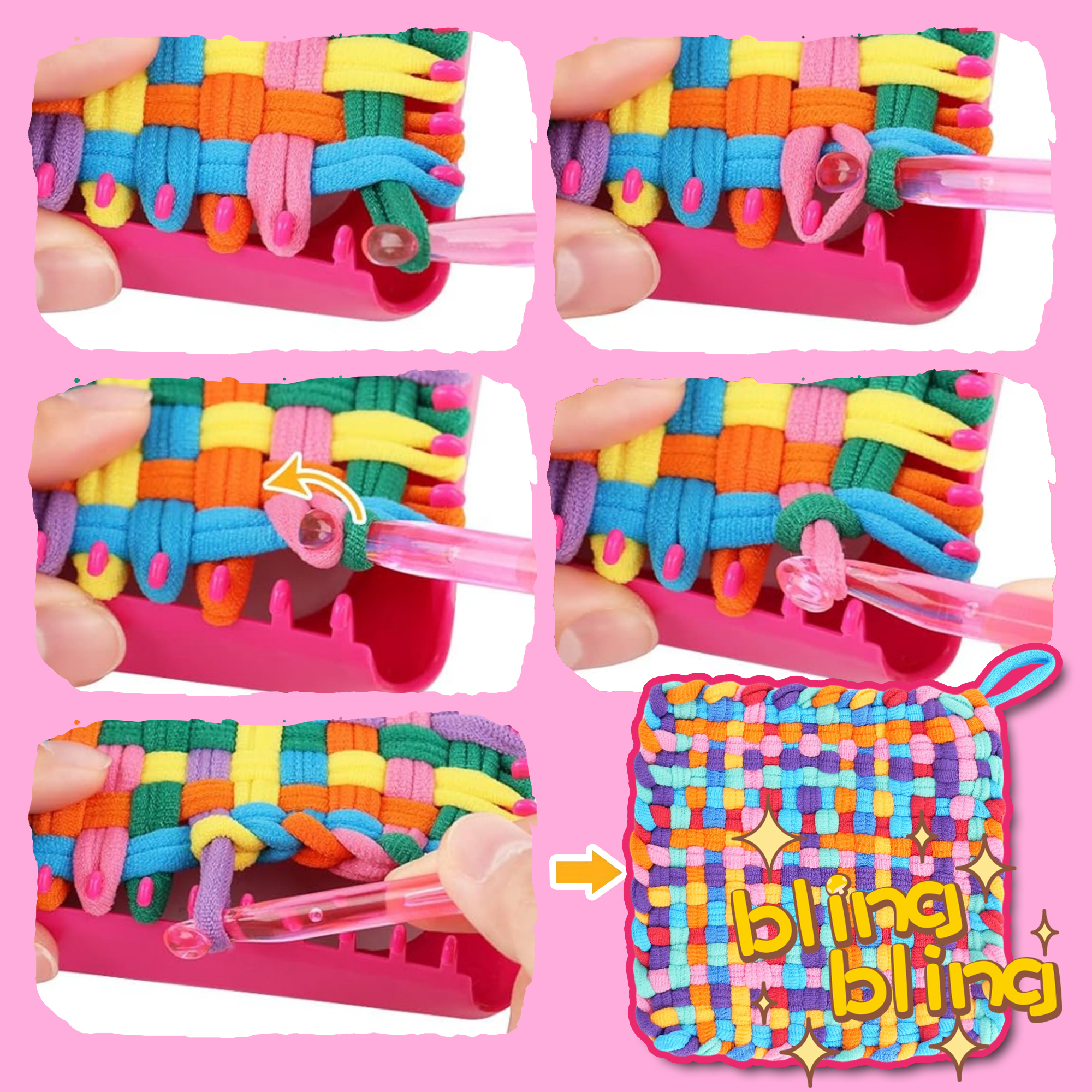 Jugaad Life Weaving Loom Kit With 108 Colorful Loops photo 3