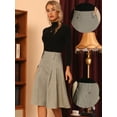 thumbnail image 2 of DARING DIVA Women's Vintage Plaid Pleated A-Line Midi Skirt XL Brown, 2 of 6
