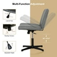 thumbnail image 6 of Armless Office Chair - Cross Leg Design, Wide Seat, Adjustable Swivel & Ergonomic - No Wheels, Comfortable Computer Chair for Home Office, Dressing Room, 6 of 7