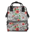 thumbnail image 1 of Fotbe Roses Mixed Zebra 1 Mochila Maternidad - Lona de Sarga Impermeable, Mochila de Pañales de Gran Capacidad con Múltiples Bolsillos y Correas Ajustables, 1 of 6
