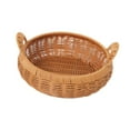 thumbnail image 4 of Cesta de almacenamiento de ratán de imitación, cesta de pan, contenedor de almacenamiento de decoración del hogar, para bocadillos, pan, encimera de 25 cm x 8 cm, 4 of 8