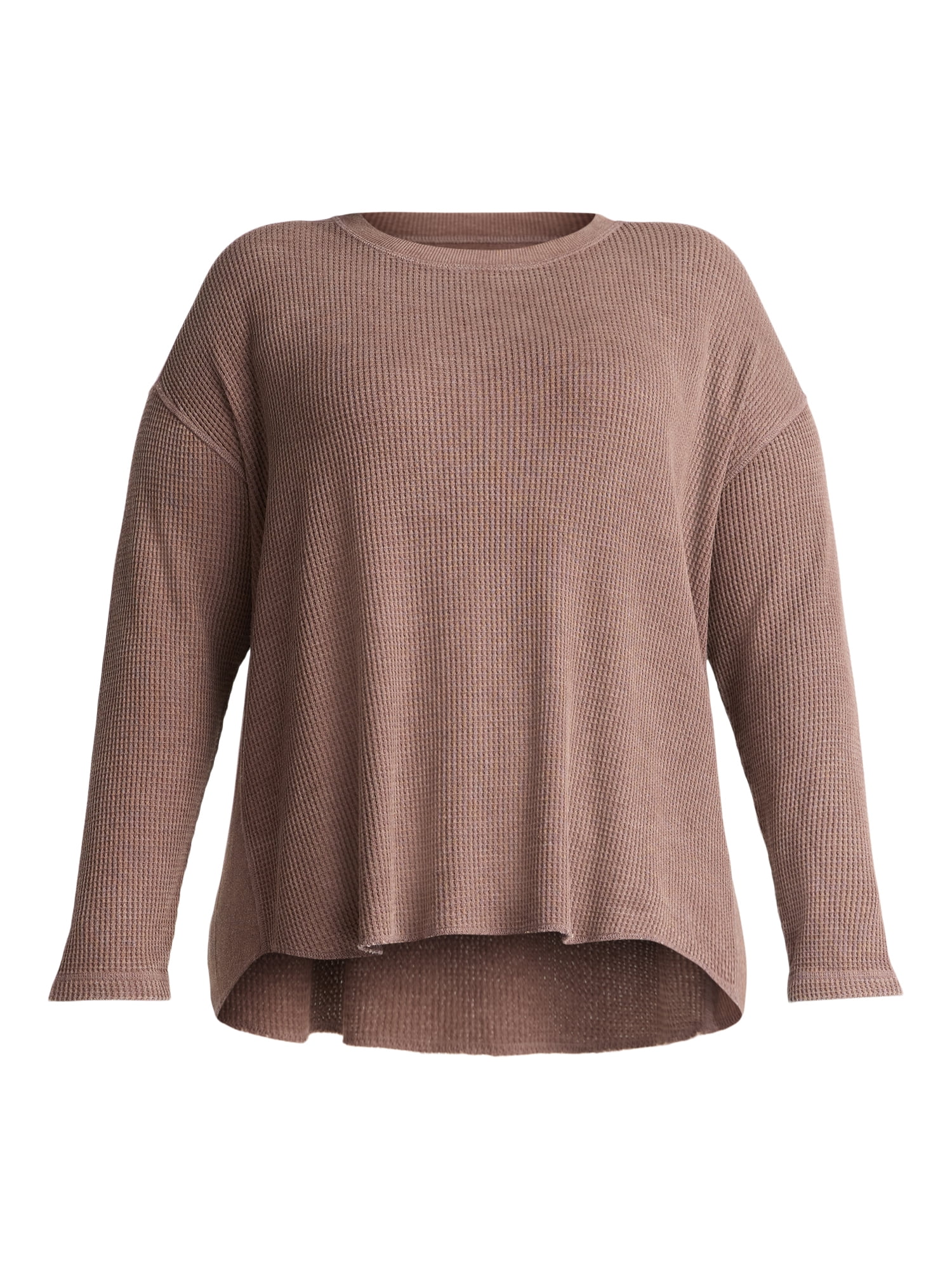 Terra & Sky Women’s Plus Waffle Knit Tunic Top, Sizes 0X-5X