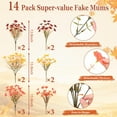 thumbnail image 5 of Yastouay 14 Bundles Artificial Mums for Outdoors,Fake Mums for Home Decor,UV Resistant Faux Fall Flowers for Garden Porch Yard Patio Decoration(Yellow,Orange,Brown), 5 of 8