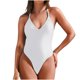 thumbnail image 1 of Trajes de Baño de Bikini de Mujer sin Mangas de Gran Tamaño de Color Sólido con Cuello Colgante V-Cuello Conjunto para la Piscina de Playa Y Verano, 1 of 9