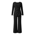 thumbnail image 6 of AnuYalue Women's Plus Size 2 Piece Outfits Long Sleeve Blouse and Pants Solid Loungewear Sets Travel Outfits, 6 of 9