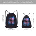 thumbnail image 4 of XMXT Waterproof Gym Bag, Game Icons Double Color Print Blue Drawstring Backpack for Men, m Black, 4 of 8