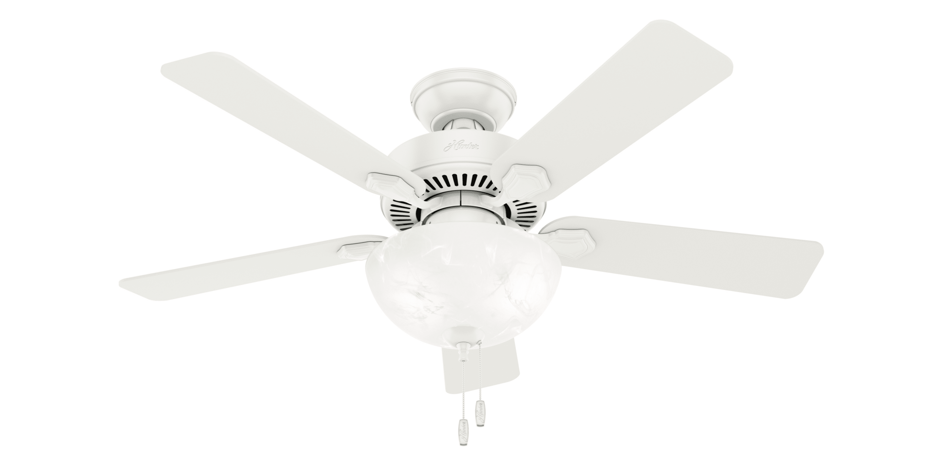 44in Swanson Ceiling Fan in Fresh White with LED Light Kit