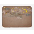 thumbnail image 1 of Whale Bath Mat, Steampunk Whale Flying in the Air with Moons and Stars Artistic Hand Drawing, Non-Slip Plush Mat Bathroom Kitchen Laundry Room Decor, 29.5 X 17.5 Inches, Brown and White, Ambesonne, 1 of 2