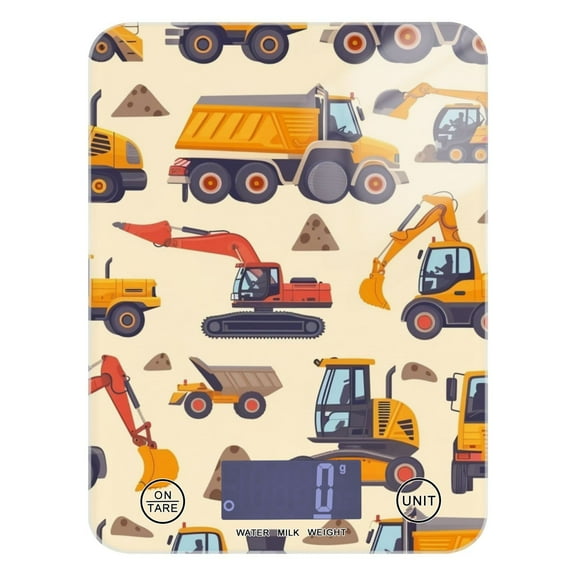 Cars and Soil Food Scale Digital Kitchen Scale Waterproof Tempered Glass Tare Function 11 lb for Baking Cooking Meal Prep