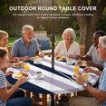 thumbnail image 3 of Round Outdoor Tablecloth with Umbrella Hole and Zipper, Purple Navy Blue Striped Tablecloth with Elastic Waterproof, Farmhouse Stripe Art Patio Table Covers for 45" - 54" Picnic Pool Tables, 3 of 9
