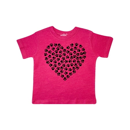 

Inktastic Heart Made Of Paws Dog Paws Puppy Paws - Black Gift Toddler Boy or Toddler Girl T-Shirt