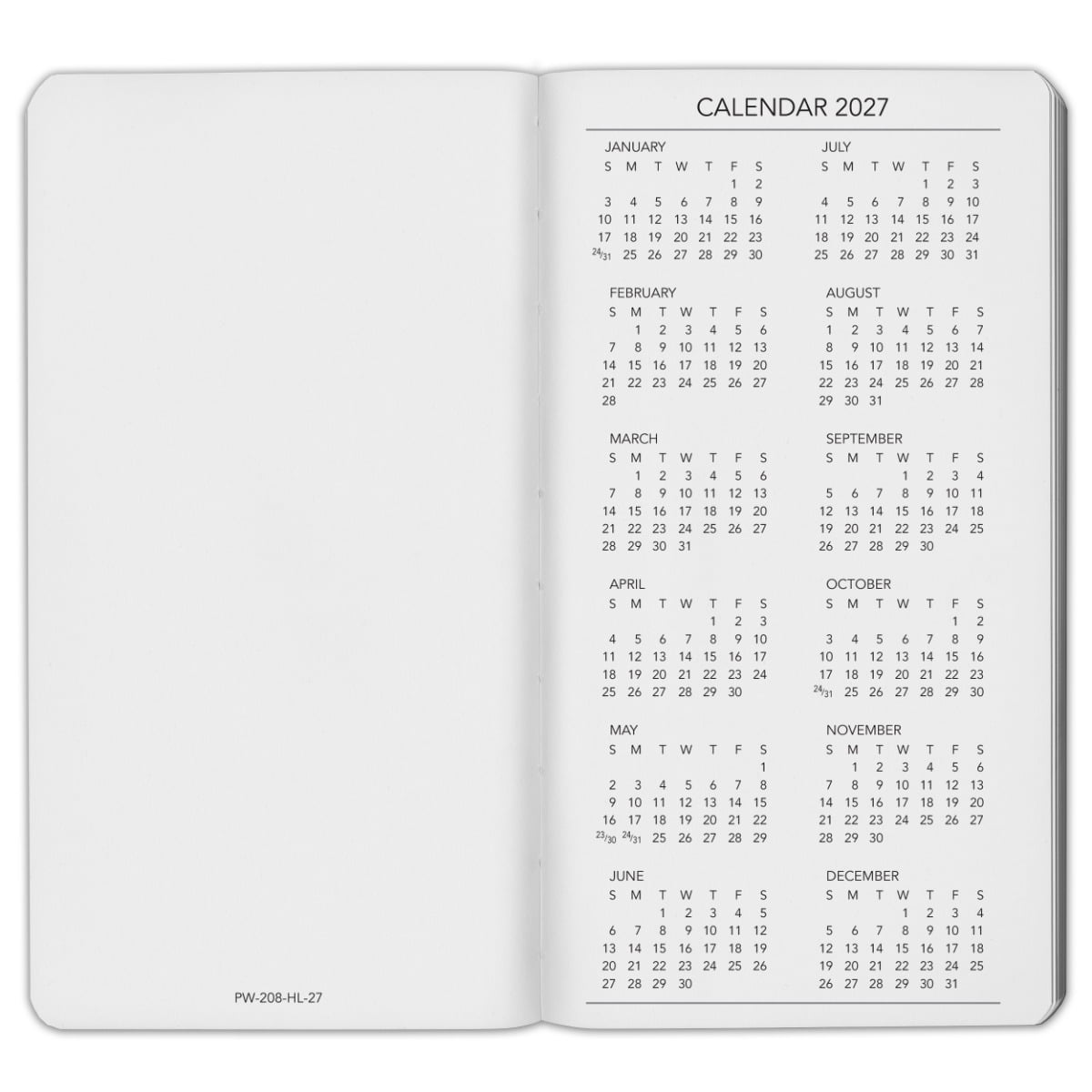 Harbor Pocket Weekly Monthly Planner 2027, Calendar Planner and Notebook, Durable Faux Leather, 192 Pages, Softcover & Book Bound - Cambridge Burnt Orange - 6x3.25"
