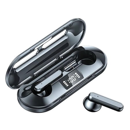 Kenro KNR-E-1042-BLK TWS Wireless Earbuds Bluetooth Headphones with LED Charging Case Stereo Noise Canceling for Sports - Black
