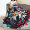 thumbnail image 6 of Zufioo Tie-Dye Wolf Head Fleece Blanket Queen Size,Plush Bed Blanket,Ultra Soft Throw Blanket,Plush Fuzzy Cozy Blanket Perfect for Bed,Couch-40"x30", 6 of 7
