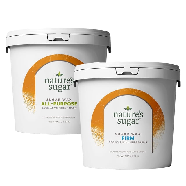 Nature's Sugar WaxPasta azucarada para piernas, espalda, brazos, pecho. Depilación natural para mujeres y hombres. Todo tipo de piel. Vegano. Libre de crueldad. (1 multiusos 1 firme)