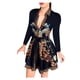 thumbnail image 1 of Blusa informal Odeerbi con botones para mujer manga larga cuello en V con cinturón talla S M L XL XXL, 1 of 4