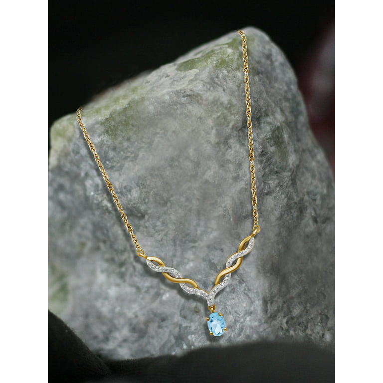 JewelersClub Sky Blue Topaz Gemstone Necklace for Women & Girls